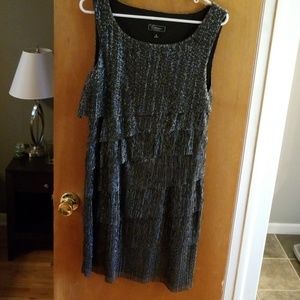 Slivery black tiered dress